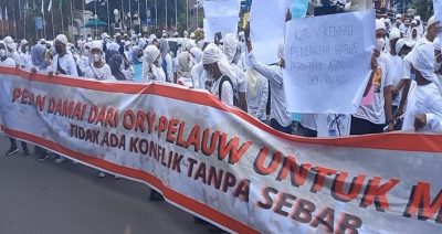 Aksi Damai Dilakukan DPP IPPMAP di Depan Gong Perdamaian Dunia Kota Ambon