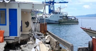 Bangunan dan Talud Pelabuhan Enrico Rusak Parah Akibat Gelombang Laut
