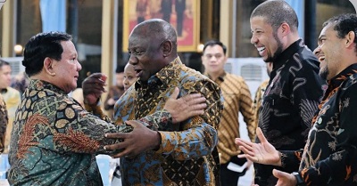 Prabowo dan Ramaphosa Kompak Berbatik di Jamuan Kenegaraan